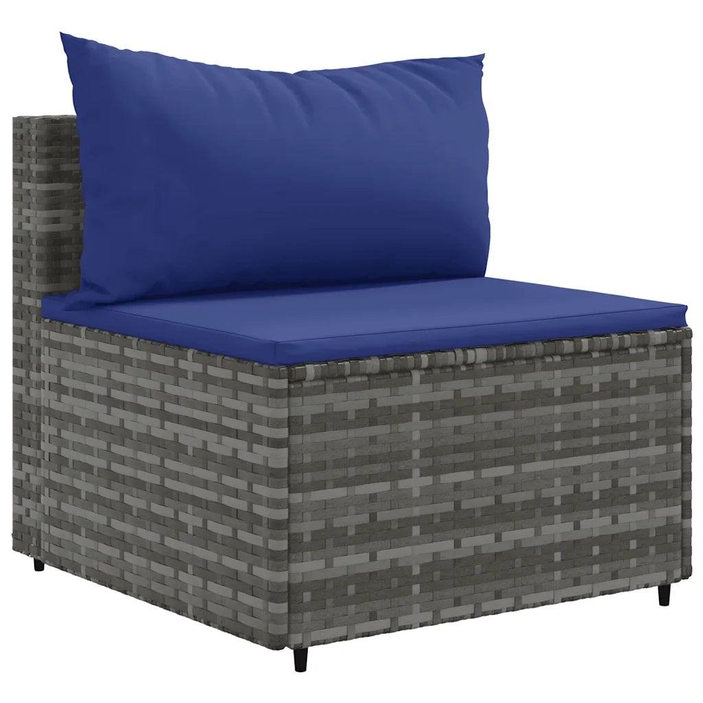 Set Divani da Giardino 5 pz con Cuscini in Polyrattan Grigio 3308015