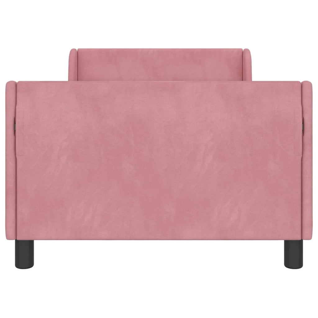 Struttura letto bambini con testata Rosa 90 x 200 cm Velluto 42010890