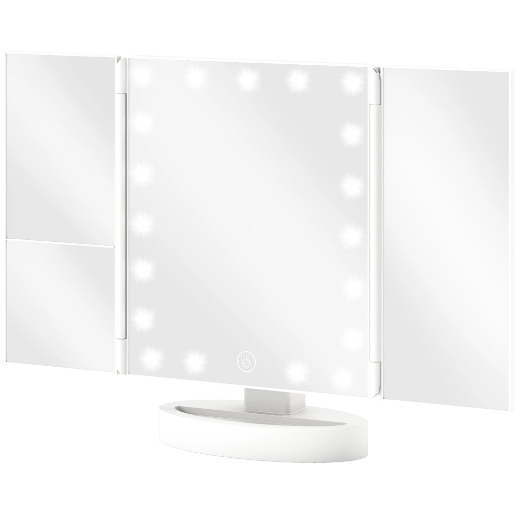 Specchio Trucco con Luce LED ¨C Xylo ¨C 21 LED Ingrandimento 1X/2X/3X Rotazione 180¡ã Touch Bianco