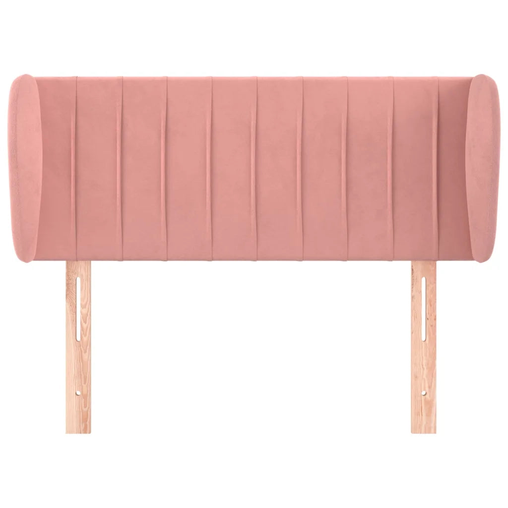 Testiera ad Orecchio-Testata con Orecchie Rosa 83x23x78/88 cm in Velluto 281436