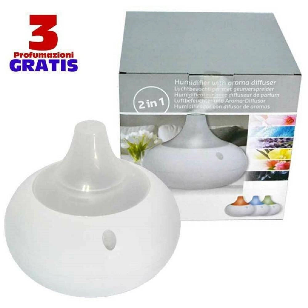 Trade Shop - Profumatore Ambiente Diffusore Umidificatore Led Rgb + 3 Profumatori Gratis -