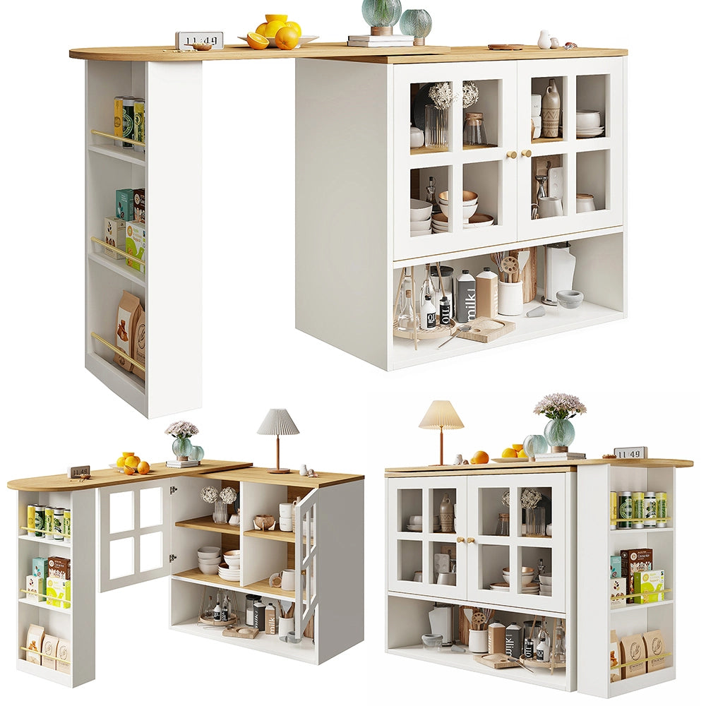 Buffet girevole - Xylo - 360?? 5 ripiani vetro bianco