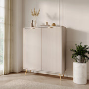 Madia Nerrio, Credenza 4 Ripiani, 113x38x134h cm Beige