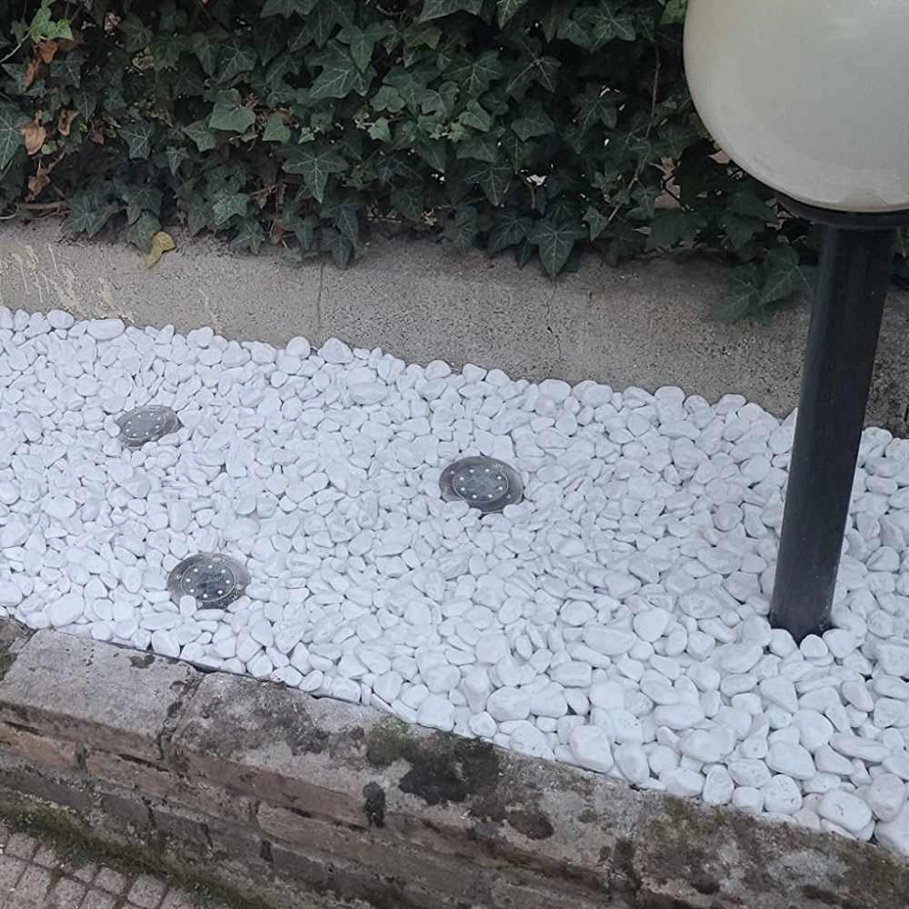 Ciottoli bianco valle d'itria pietre naturali decorativi giardini aiuole vasi *** misura 40/60, formato 25 kg, confez...