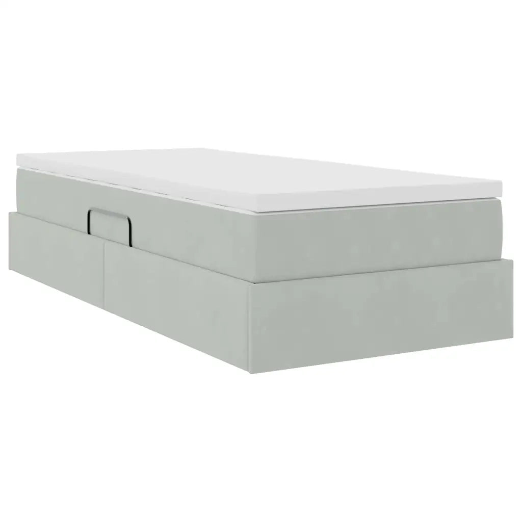 Letto con contenitore e materasso Grigio chiaro 90 x 200 cm 3370275