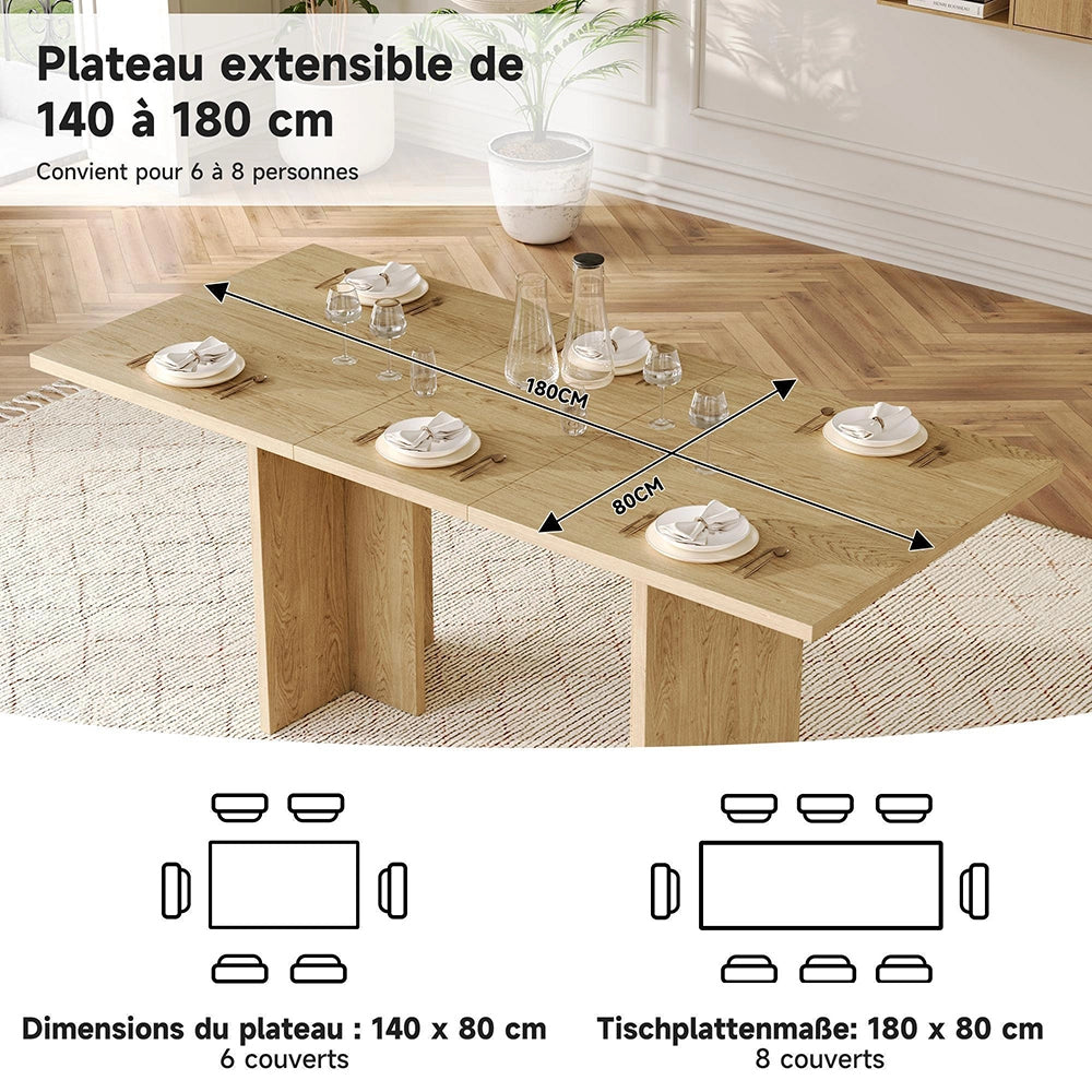 Tavolo Estensibile Xylo 140/180x80cm - Quercia