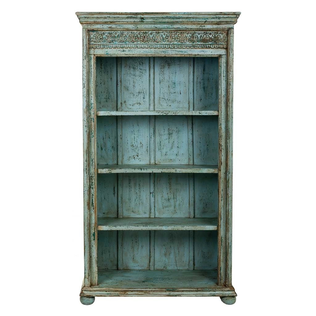 Libreria in legno blu 100x40x180