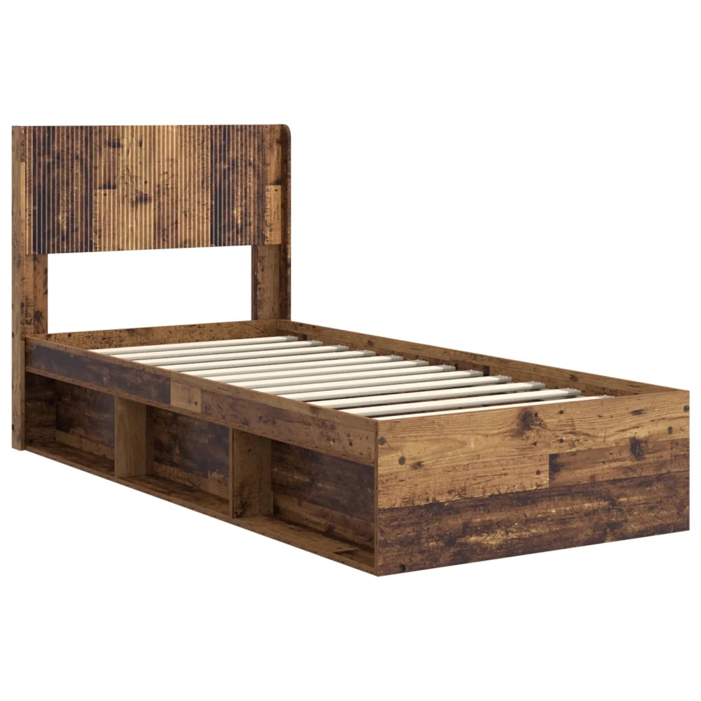 Struttura del letto con stoccaggio e testata Legno antico 3414249