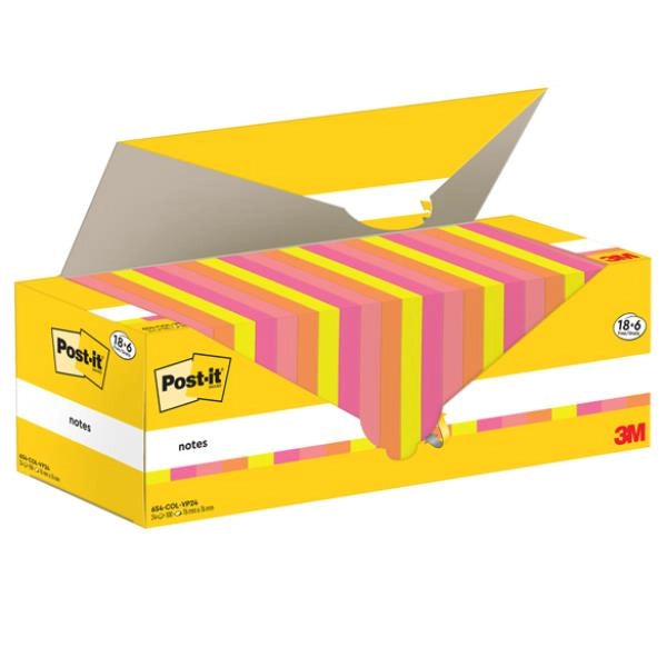 Cf18+6 post-it/asst/76x76/100 ff - 7100317837