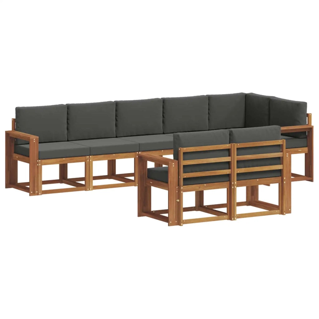Set di divani da esterno con cuscino 8 pcs Naturale e Antracite 3366575
