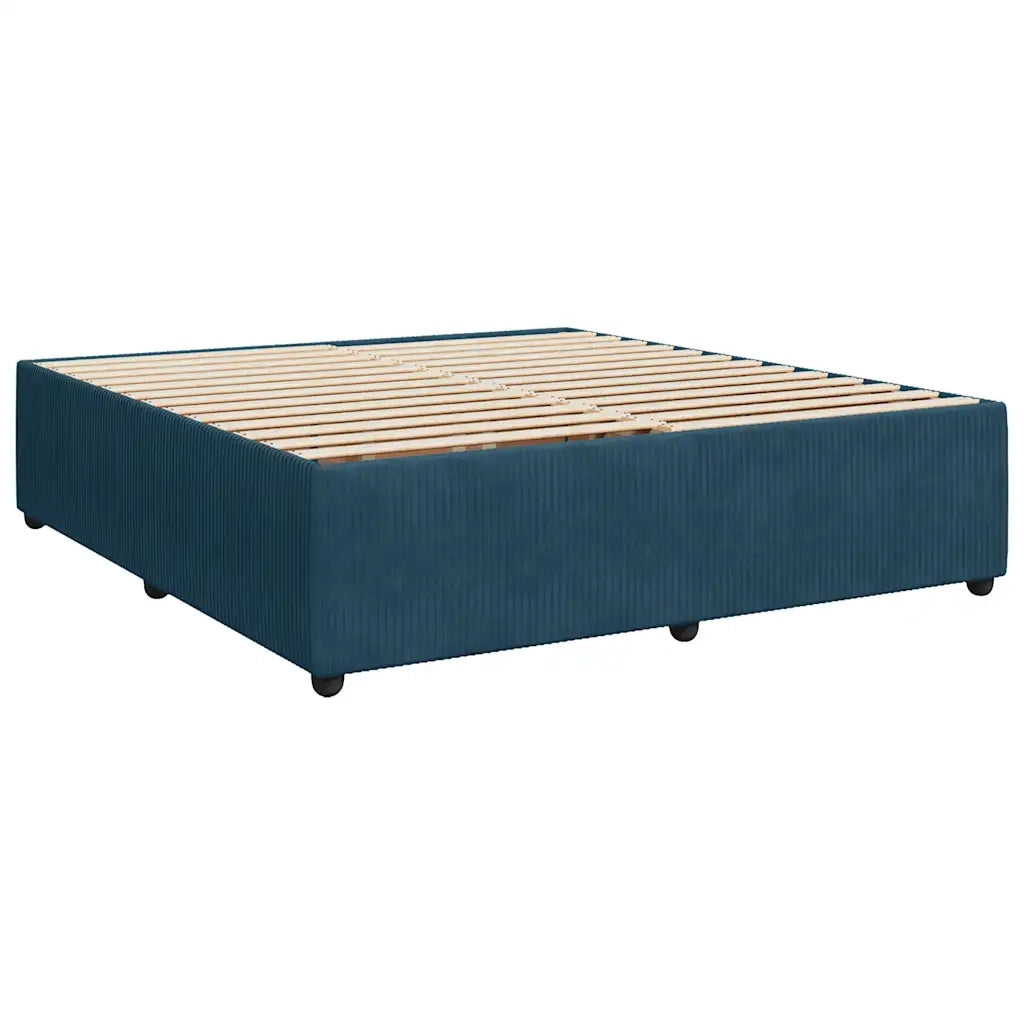 Giroletto a Molle con Materasso Blu 180x200 cm in Velluto 3290122