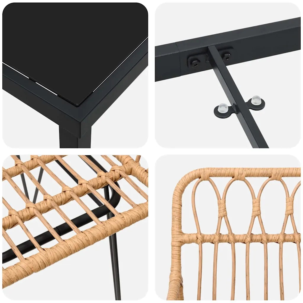 Set da Pranzo per Giardino 5 pcs Marrone 3379178