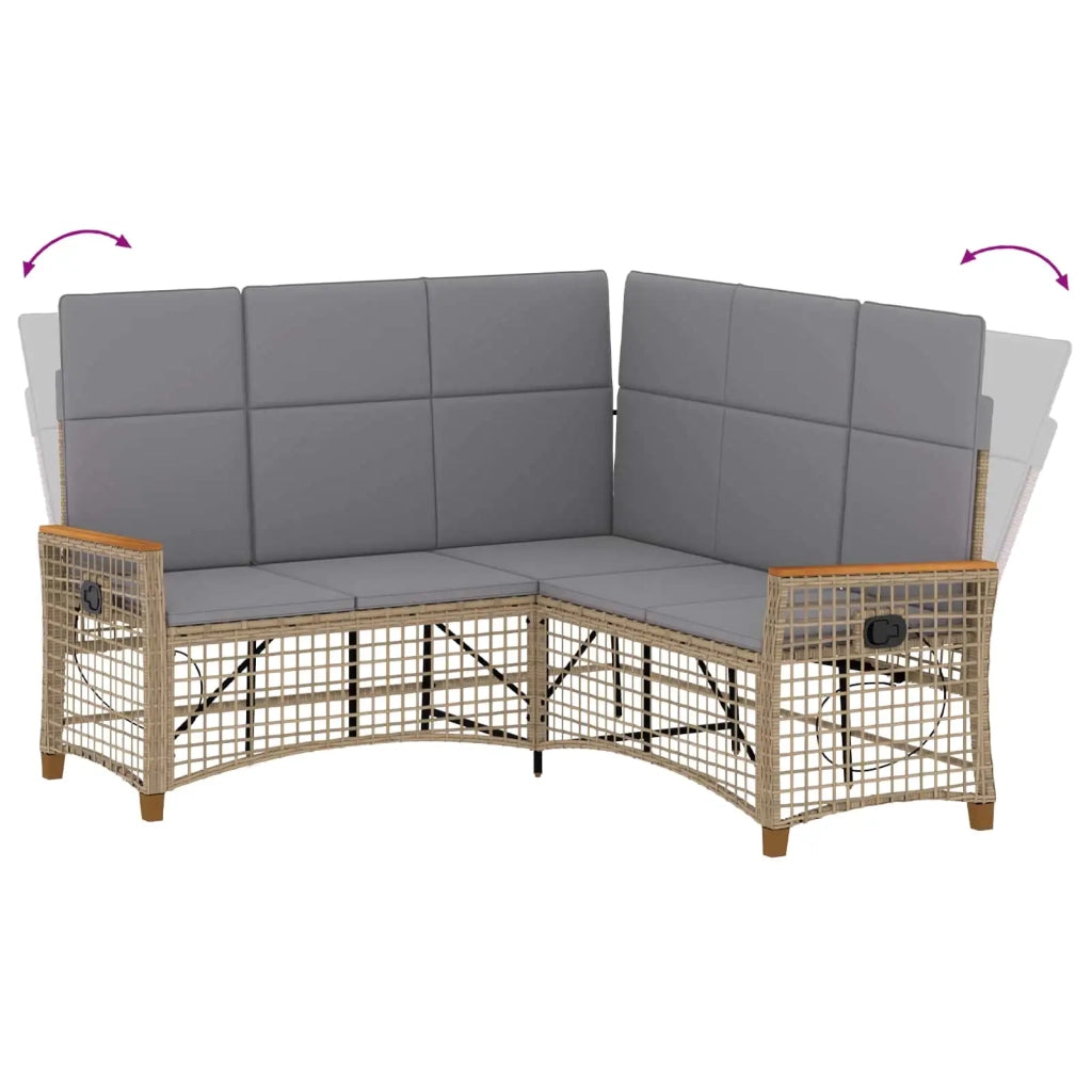 Set di Divani Recliner da Giardino Beige e Grigio Chiaro 42026825