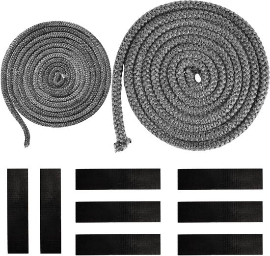 Tubo di sigillatura per forno, camino, stufa (Φ 6 mm/Φ 10 mm x 25 m) - Corda di sigillatura resistente al calore con guarnizione di porta
