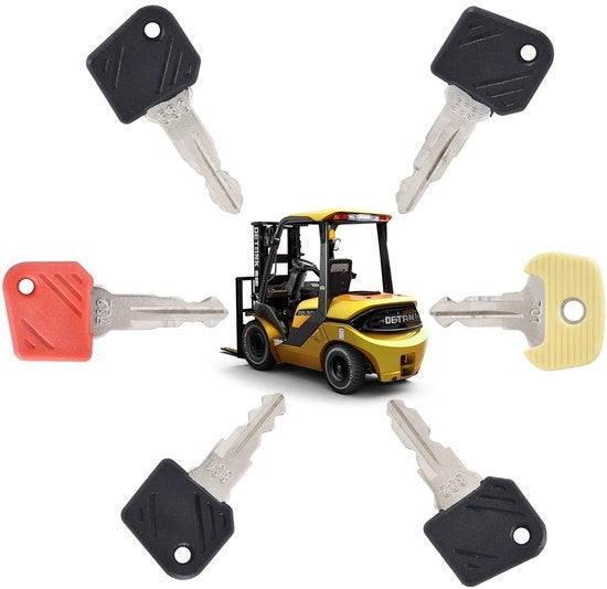 Set di chiavi a contatto 6 pezzi universali - Adatto per veicoli da costruzione - Costruzione robusta - Materiale duraturo - Sicurezza e sostituzione - Chiave per forklift