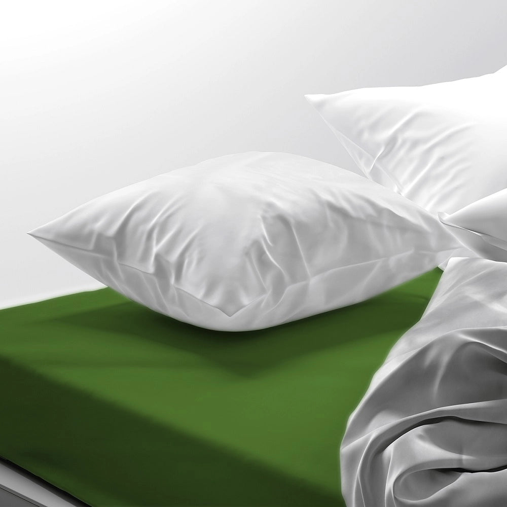 Lenzuolo letto sotto con angoli 100% puro cotone Made in Italy tinta unita Prateria - 2 Piazze