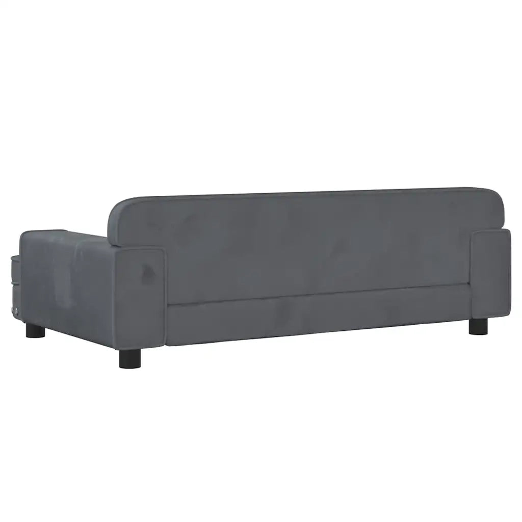 Divano per Bambini-Sofa-Divanetto Grigio Scuro 90x53x30 cm in Velluto