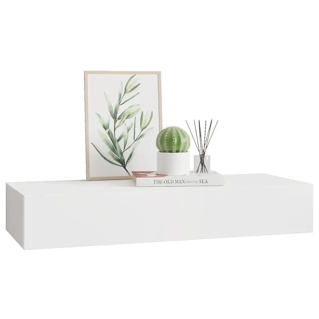 Scaffale con Cassetti da Parete Bianco 60x23,5x10 cm in MDF 330255