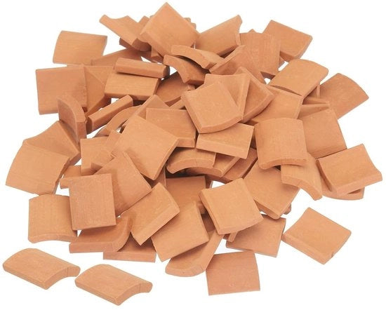 Set di Coperture in Cotto Miniatto per Modellismo - 80 Pezzi - Scala 1:12