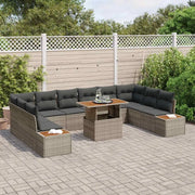 Set da Pranzo per Giardino con cuscino 11 pcs Grigio e Marrone 3350106