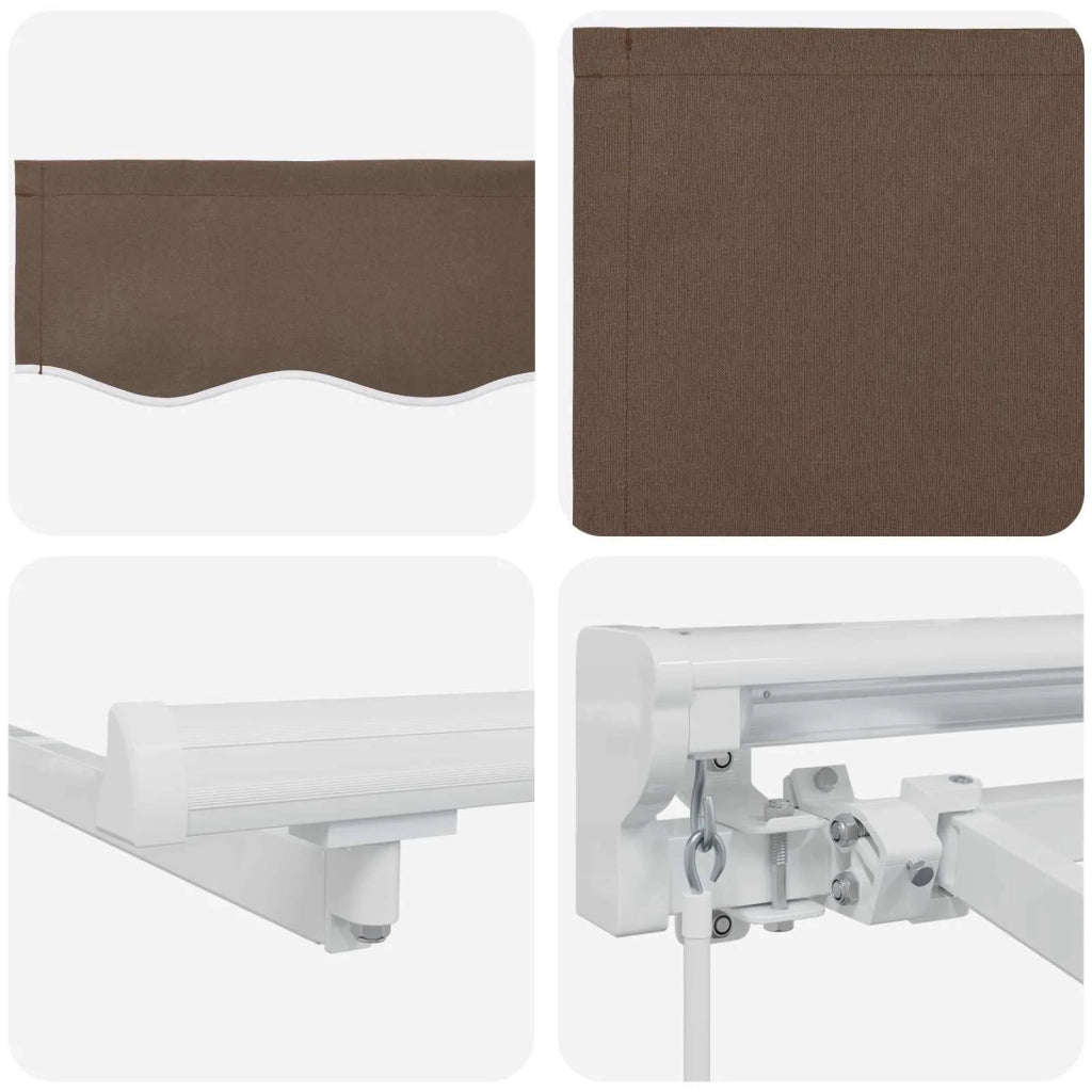 Cornice per Tenda Manuale con LED Tortora 2,5 x 2 m 3425582
