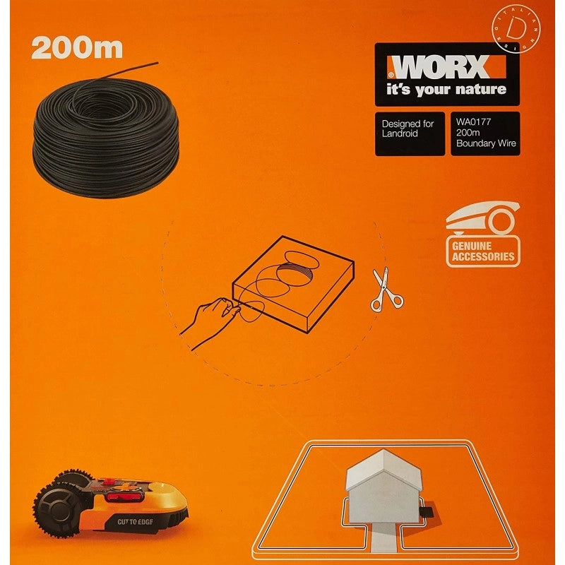 Filo perimetrale Worx 200?m WA0177  cavo limite lungo 200 m per robot rasaerba
