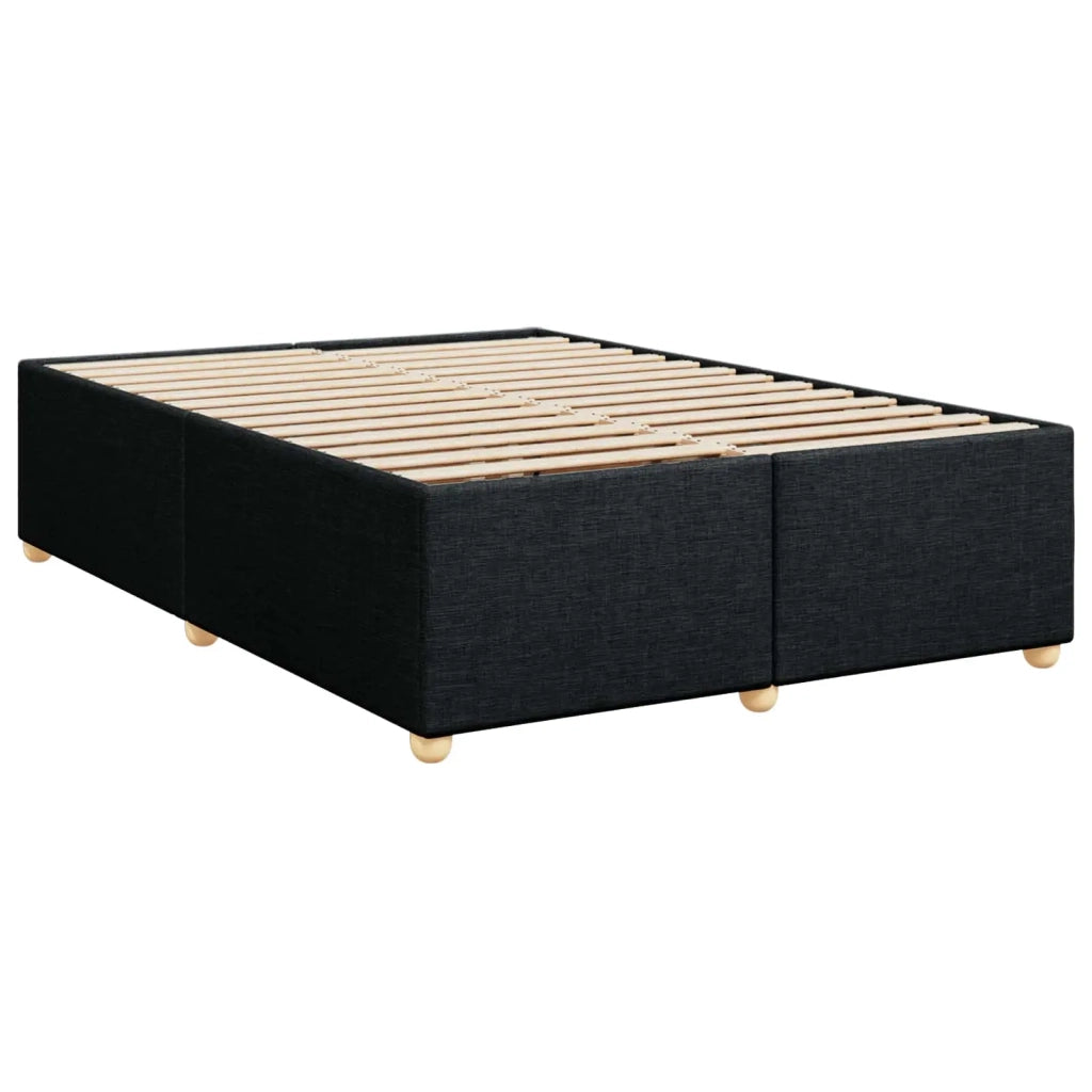 Letto box spring con materasso Nero 140 x 190 cm Tessuto 3455352