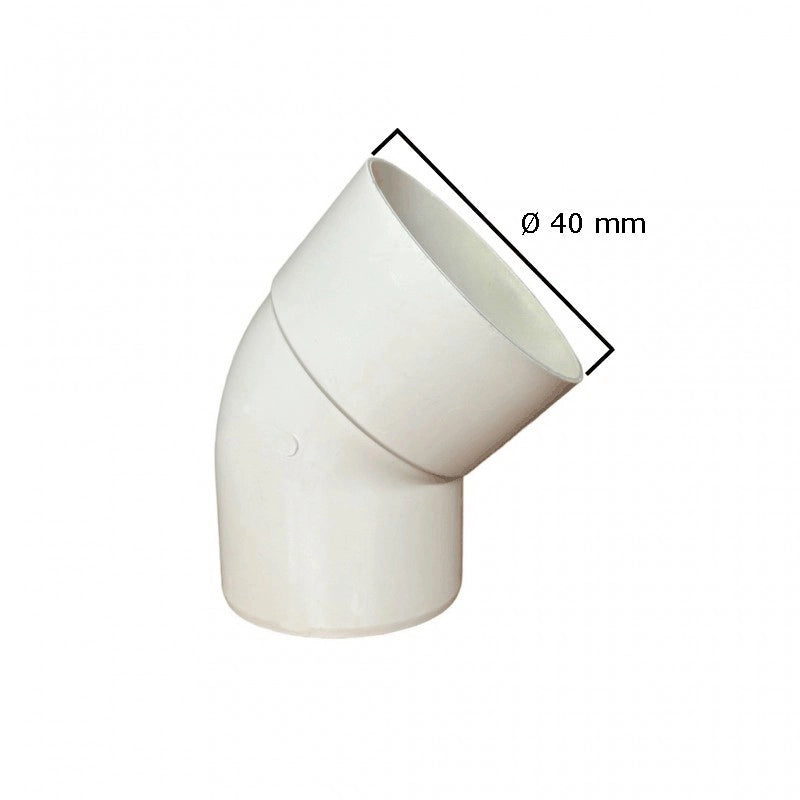 Curva 45° in pvc : Colore - Avorio, Diametro - 40