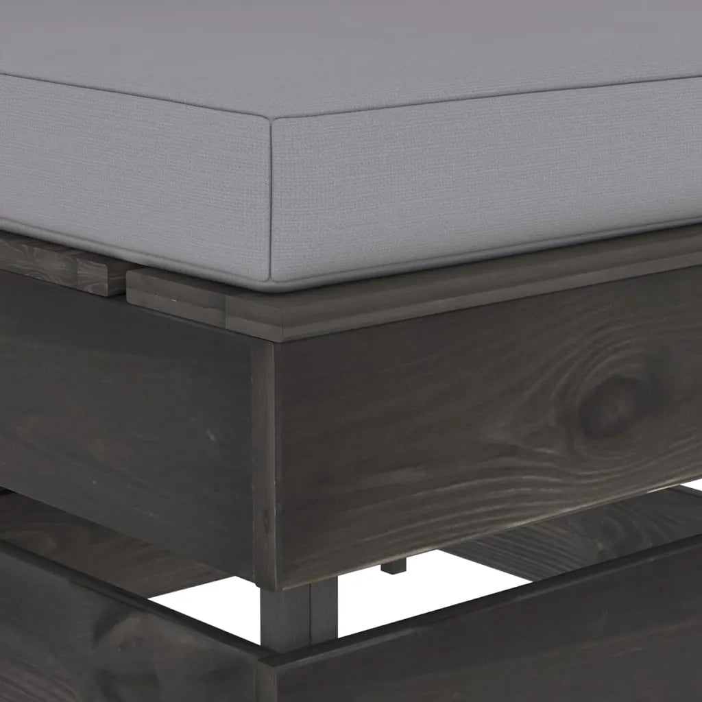Divano Centrale Modulare con Cuscini in Legno Impregnato Grigio 3068121