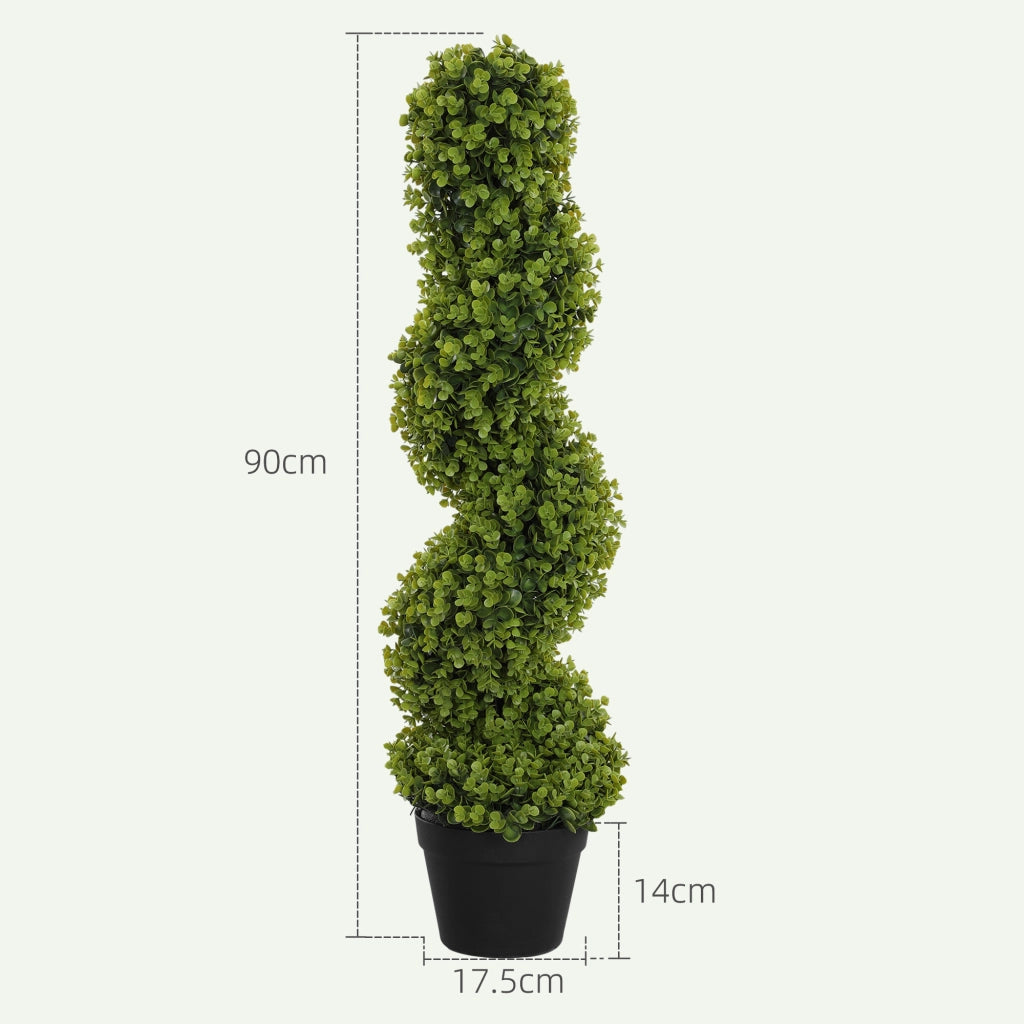 Pianta Finta Eucalipto Spirale con Vaso ¨C Minimal ¨C Verde Altezza 90 cm