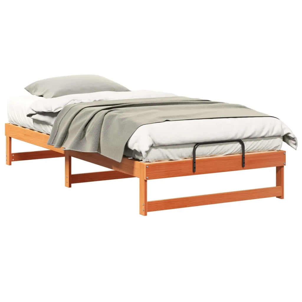 Struttura del letto Marrone 100 x 210 cm Pino massello 873165