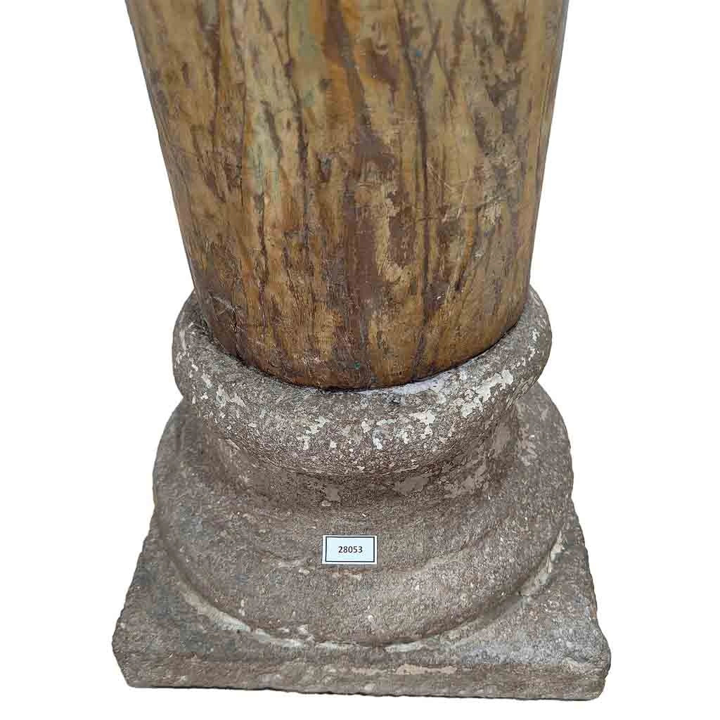 Set di 2 colonne in legno con finitura artigianale marrone 25x25x211h cm
