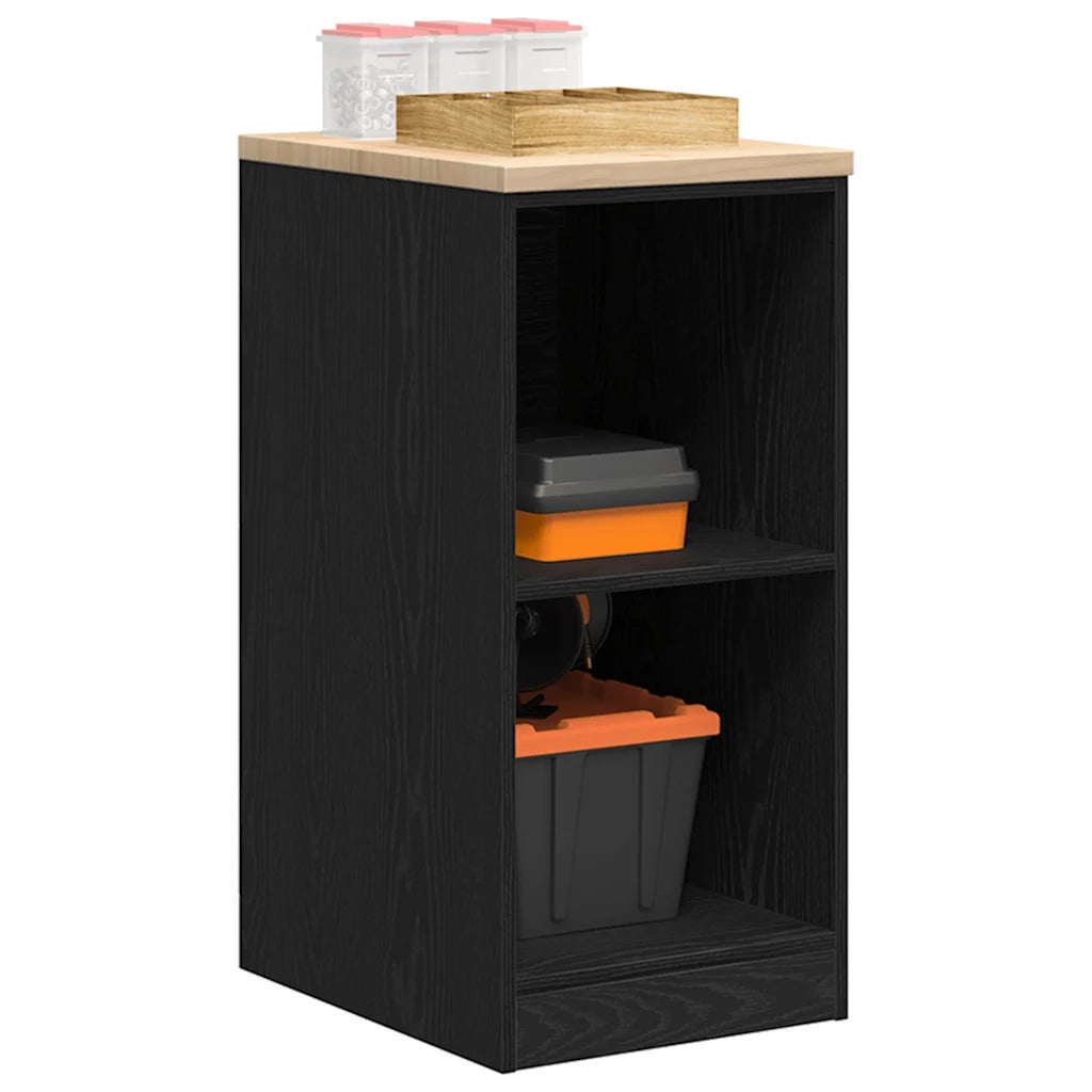 Armadietto da Garage Nero 40x51x85 cm in Legno Massello di Pino 860536