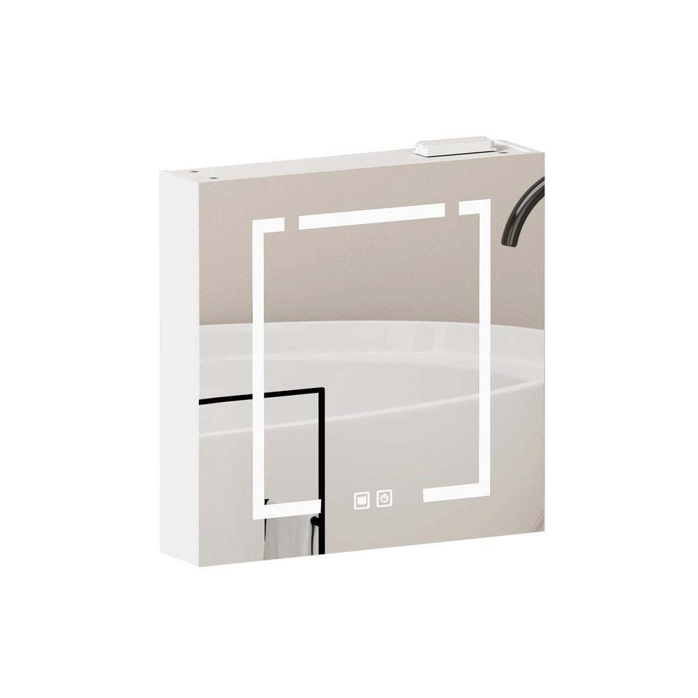 Armadietto Specchio con LED ¨C Xylo ¨C Bagno, Bianco, 60 cm