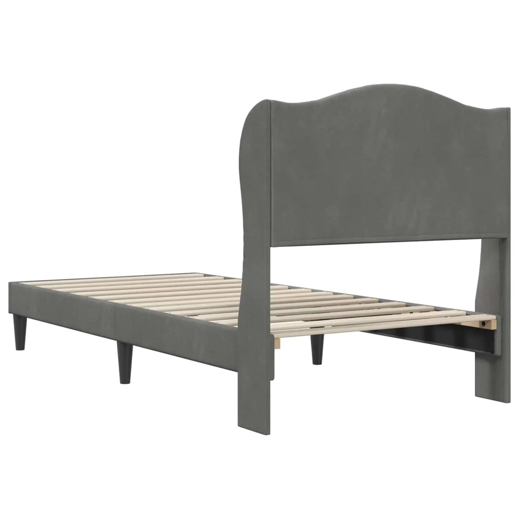 Struttura del letto-Giroletto Grigio Scuro 90 x 200 cm Velluto 531012