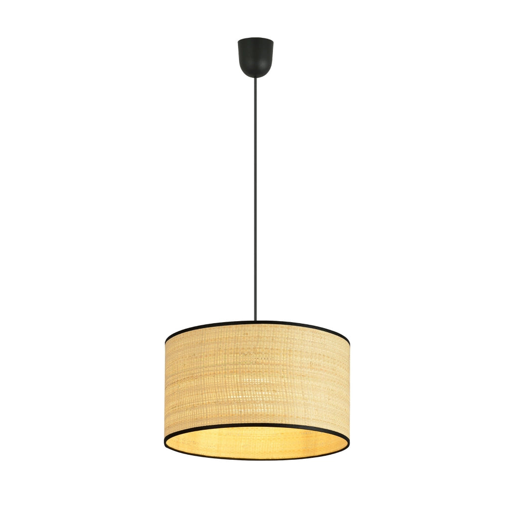 Lampada a sospensione Emibig Aston rattan nero Ø35 E27