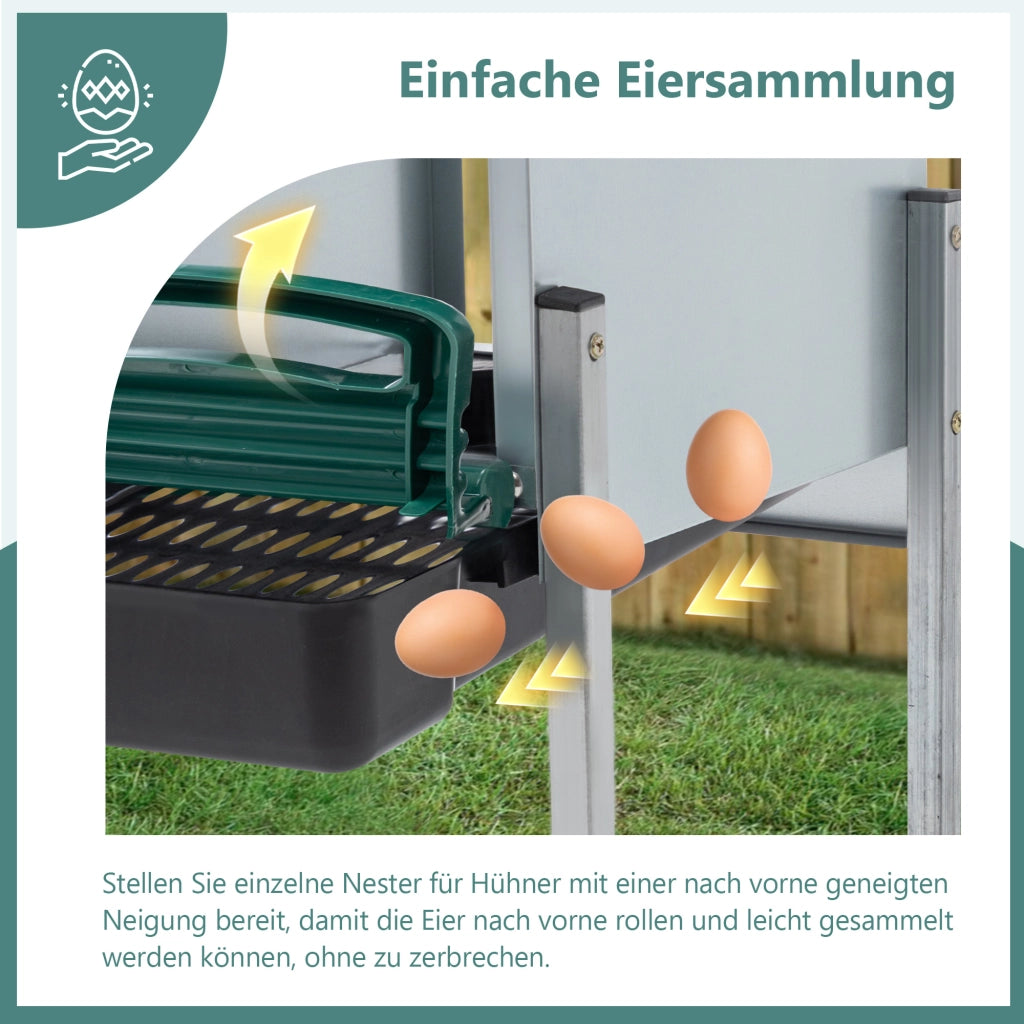 Nido per Galline con 3 Scomparti e Gambe ¨C MINIMAL ¨C Verde, per Esterno