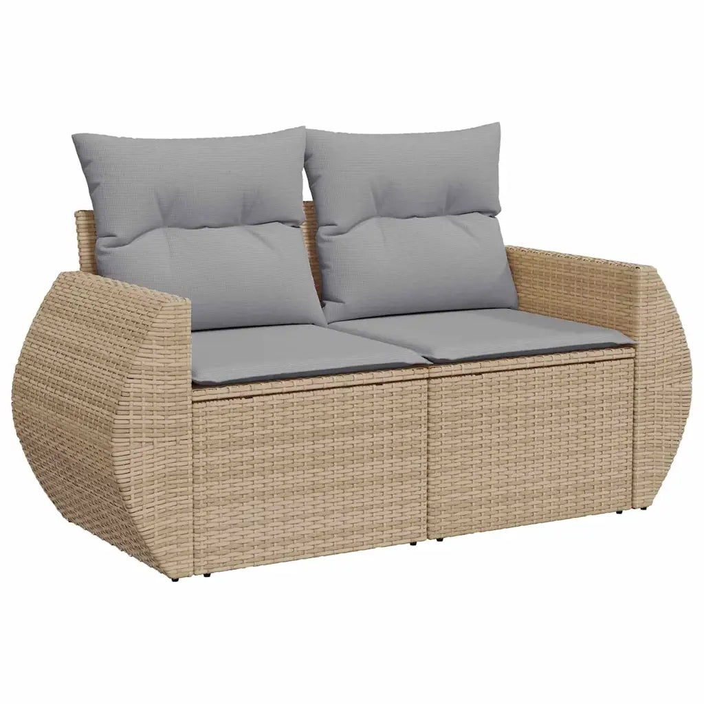 Set Divano da Giardino con cuscino 13 pcs beige e grigio chiaro