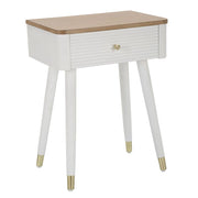 Comodino VKH11, Bianco, Legno, 45x32x62 cm