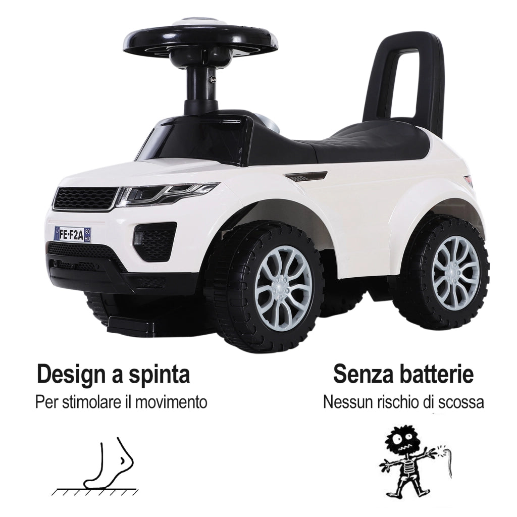 Macchina Cavalcabile per Bambini ¨C Minimal ¨C Bianco con Vano Contenitore