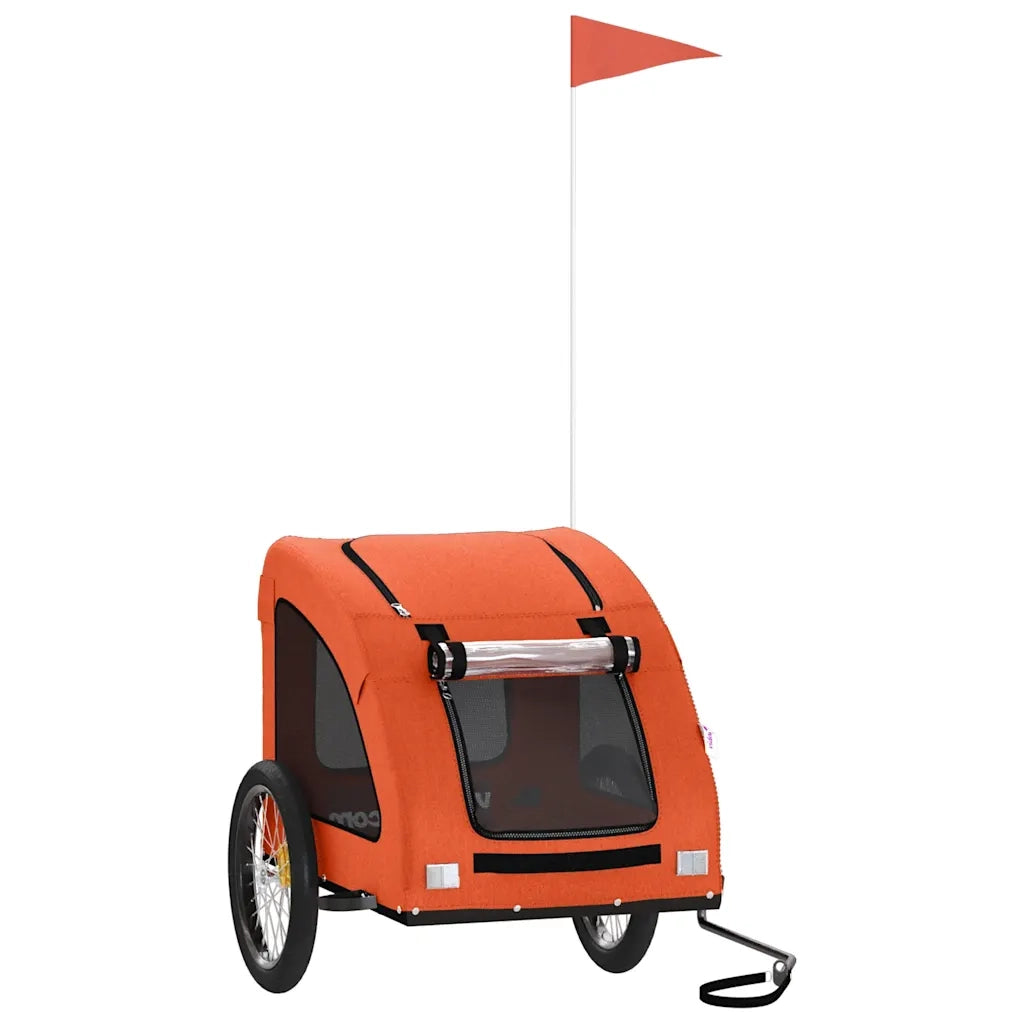 Rimorchio da Bici per Animali Arancione e Grigio Oxford e Ferro CFW7586294