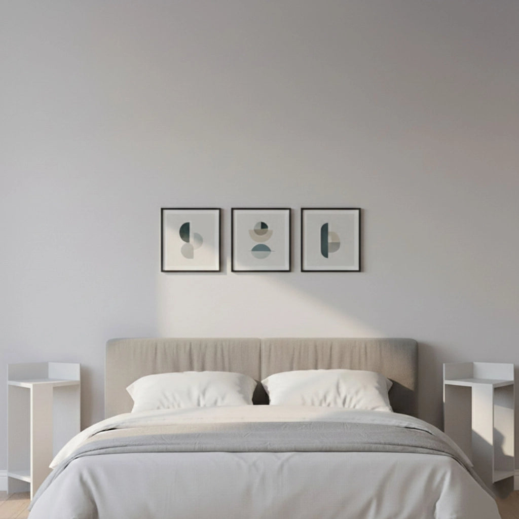 Tartano, set Comodini 4 Ripiani, Bianco