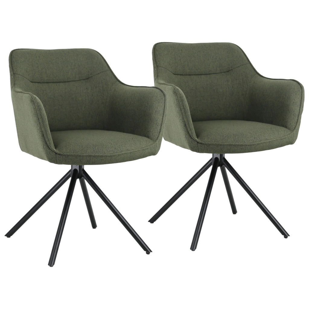 Set di 2 sedie in tessuto verde DANNA