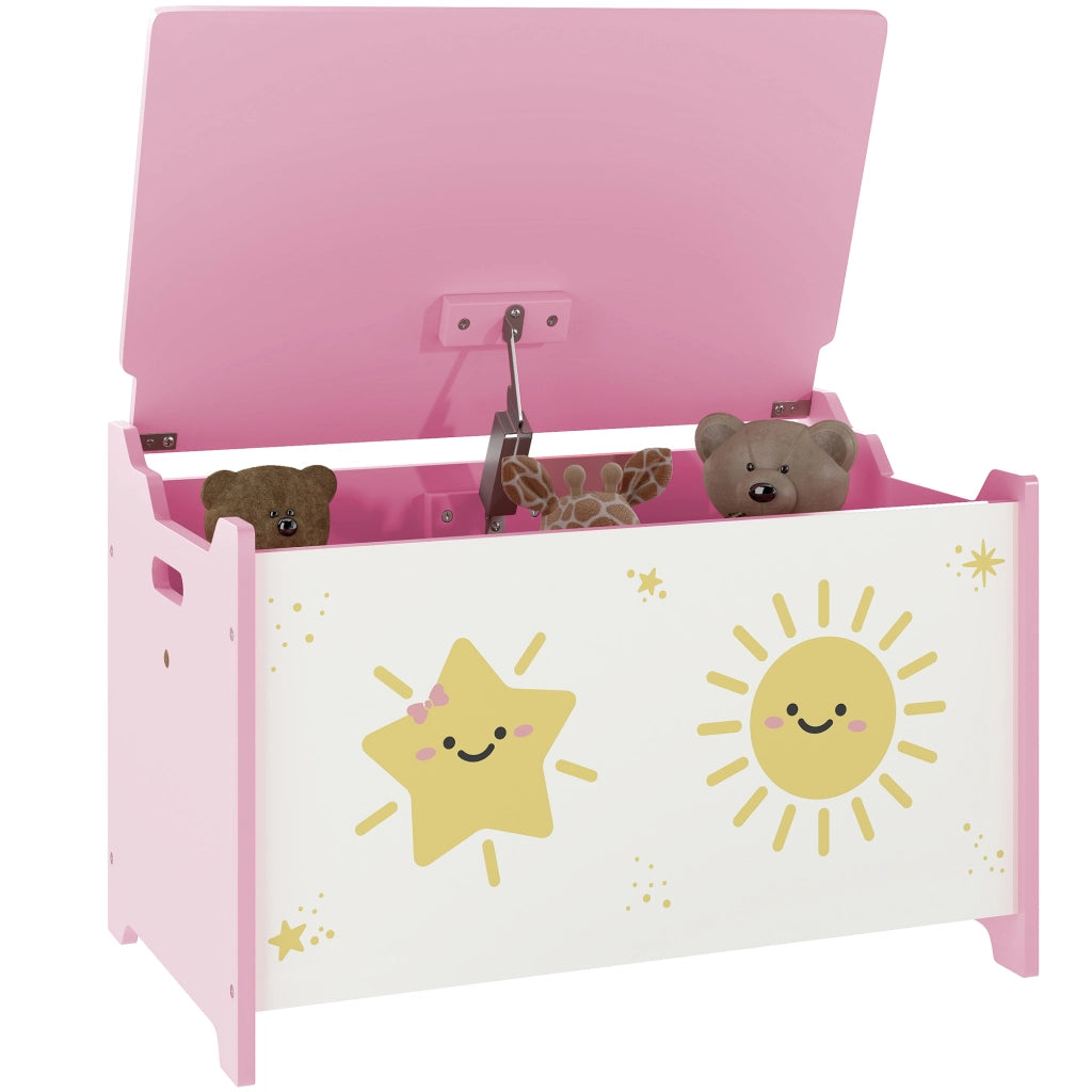 Cassa giocattoli con coperchio ¨C zephmum ¨C 60x37x39 cm rosa