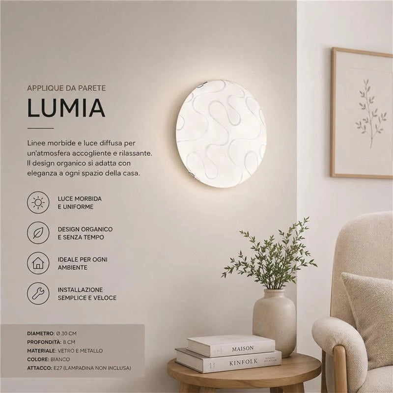 ONDA LAMPADA PLAFONIERA 2 LAMPADINE E27 40 CM ONDINA