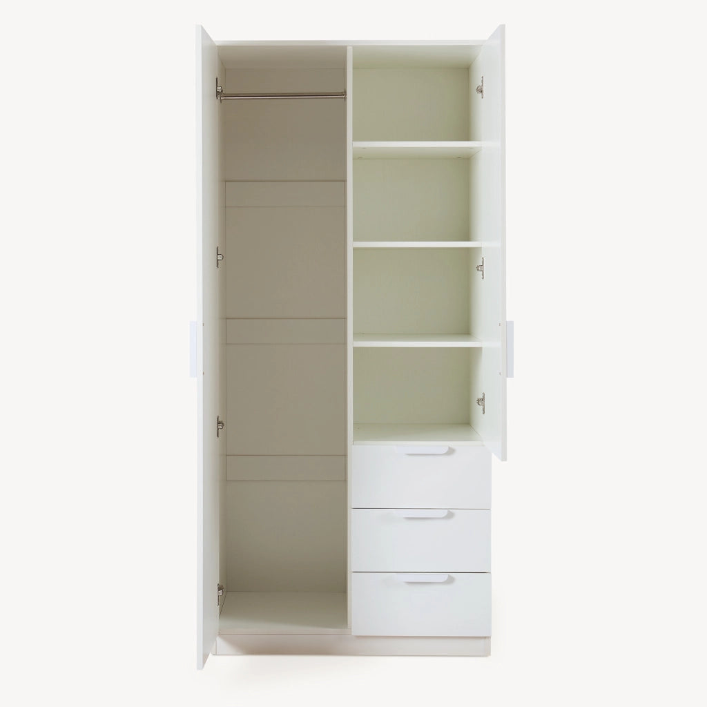 Armadio Guardaroba Eiselfing con Scomparti e Cassetti 176 x 80 x 52 cm Bianco [en.casa]
