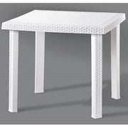 TAVOLO RATTAN FIGARO 80X80XH72CM BIANCO