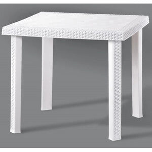 TAVOLO RATTAN FIGARO 80X80XH72CM BIANCO
