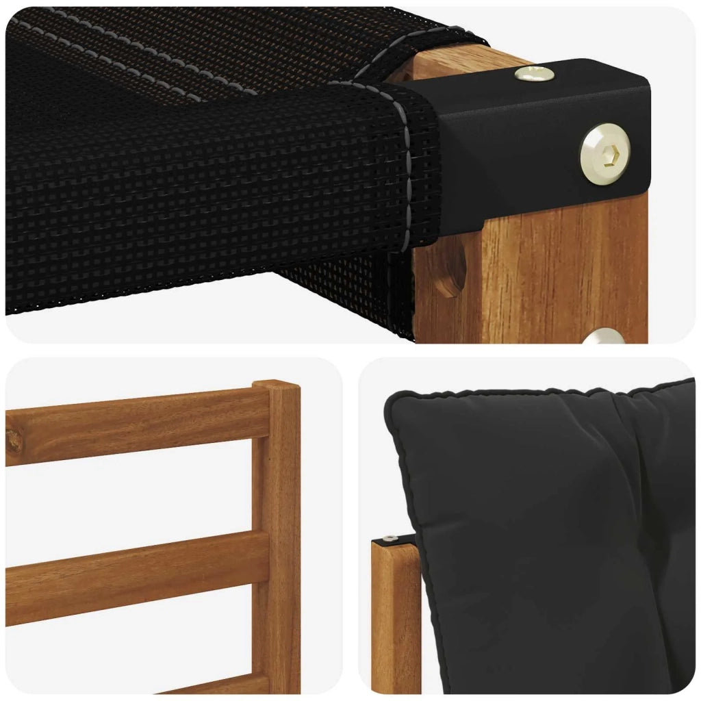 Set di divani da esterno con cuscino 6 pcs Naturale e Nero 3369615