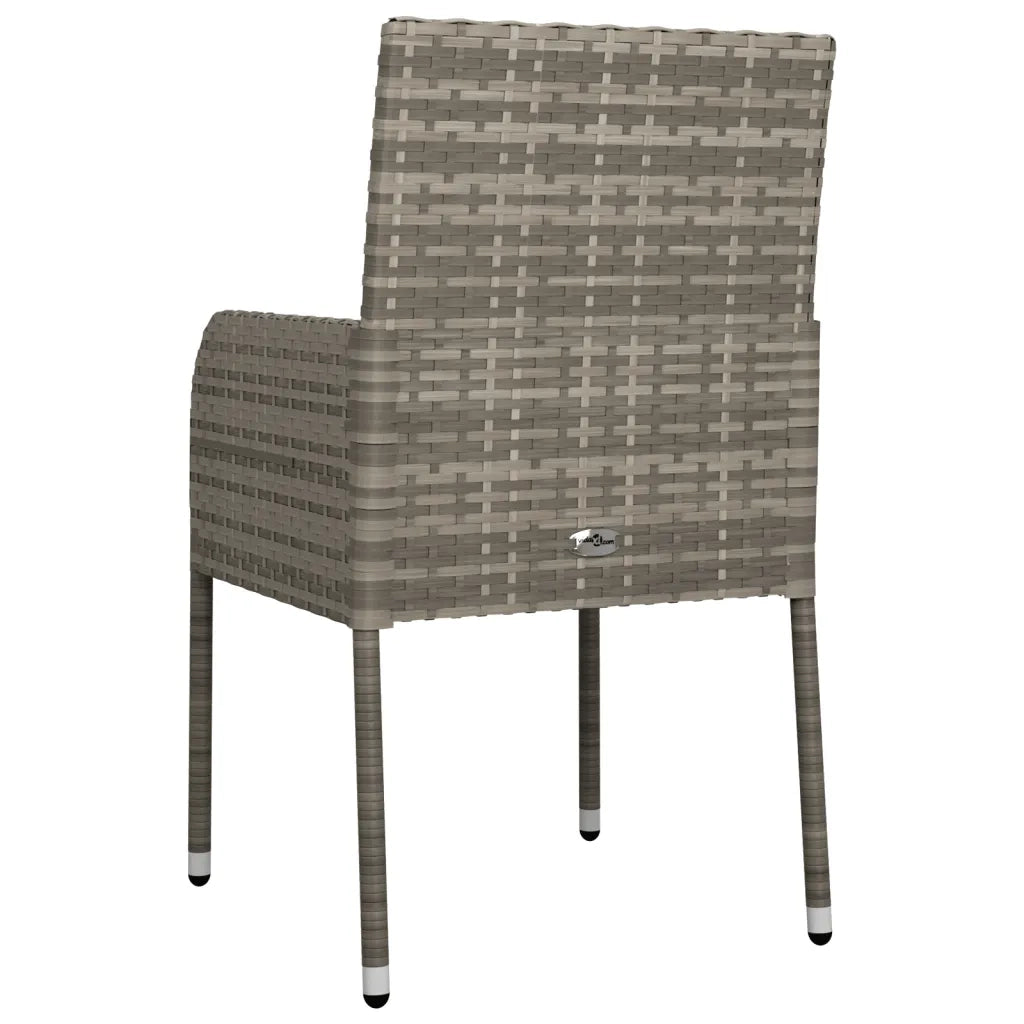 Sedie da Giardino con Cuscini 2 pz in Polyrattan Grigie 319886